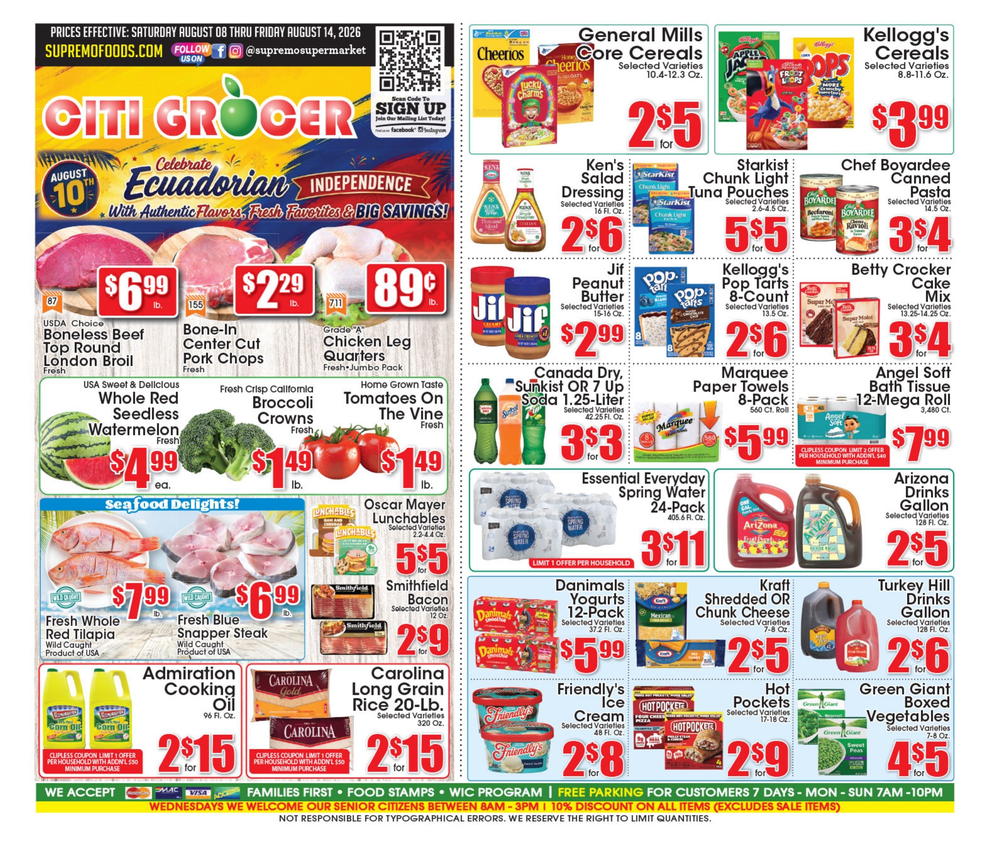 Supremo Food Markets (Elizabeth, NJ) Weekly Ad August 8 - 14, 2026