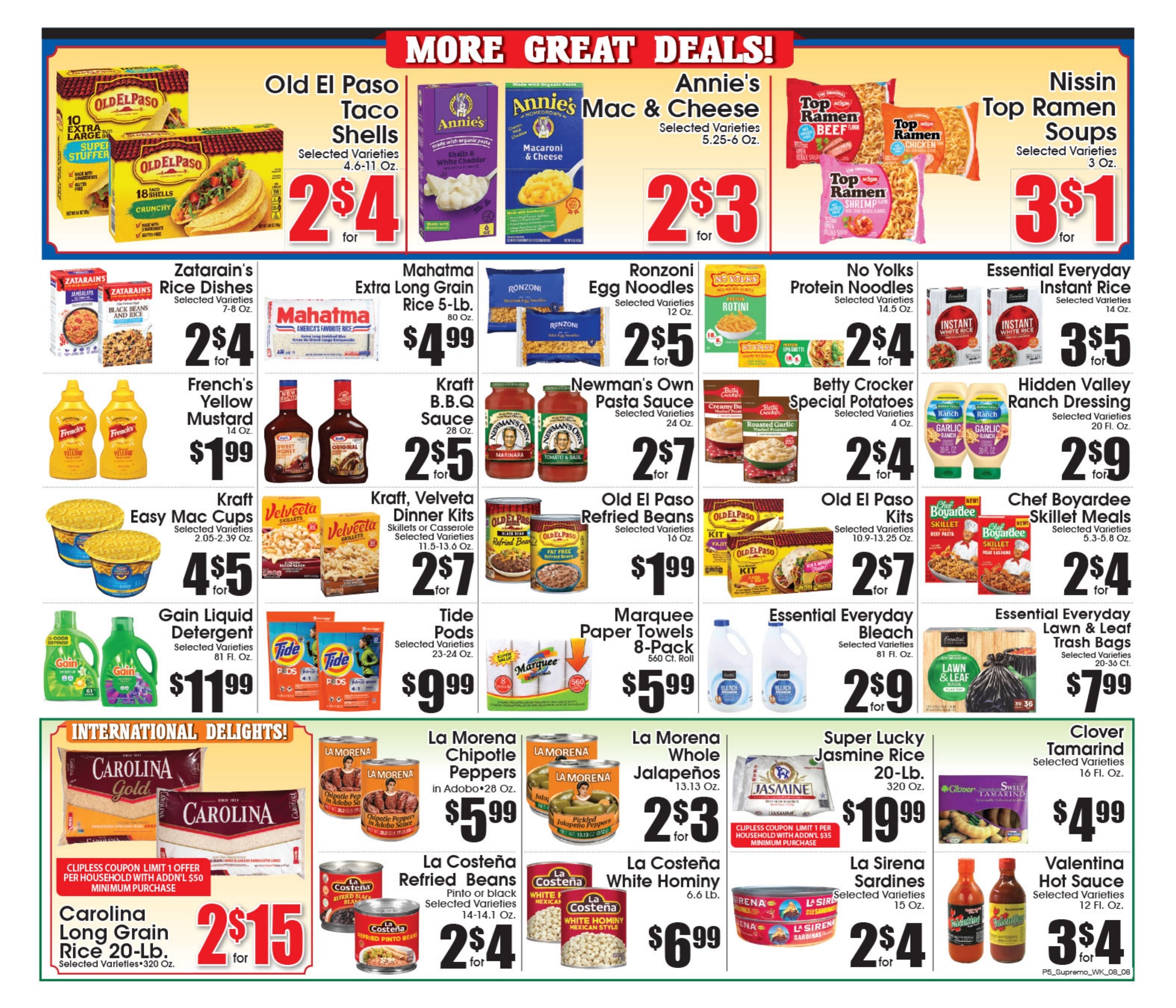 Supremo Food Markets Weekly Ad August 8 - 14, 2026