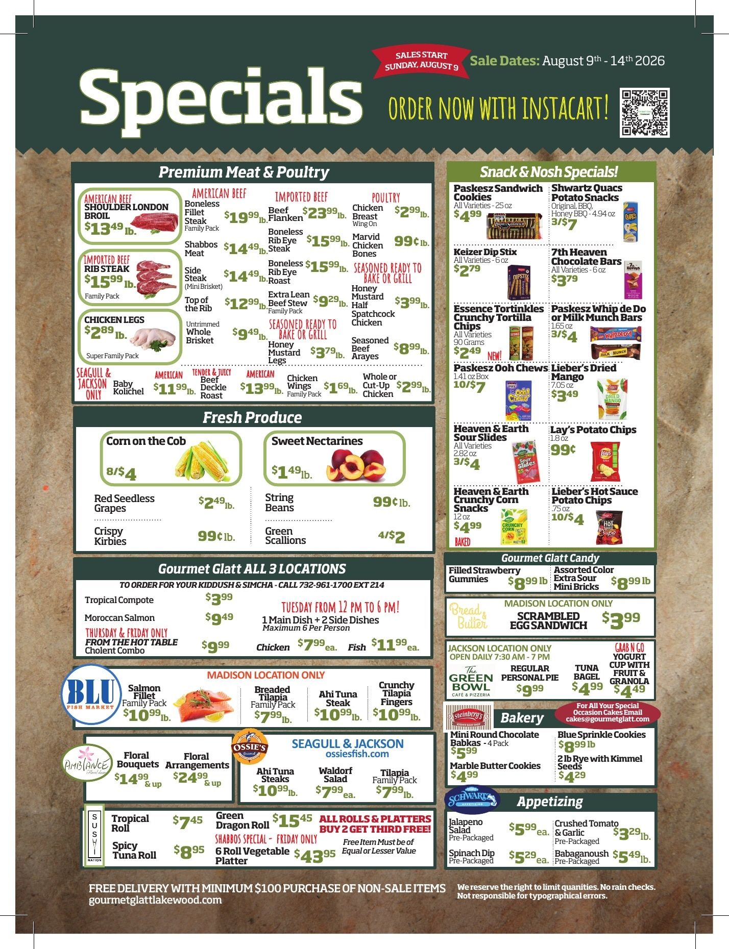 Gourmet Glatt (New Jersey) Weekly Ad August 8 - 14, 2026