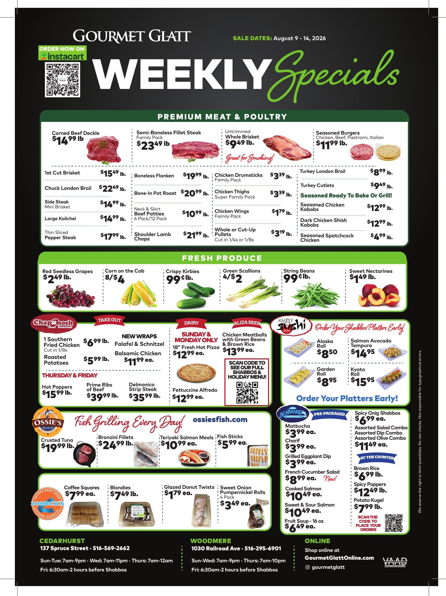 Gourmet Glatt (New York) Weekly Ad August 8 - 14, 2026