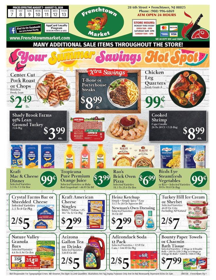 Frenchtown Market Weekly Ad August 7 - 13, 2026