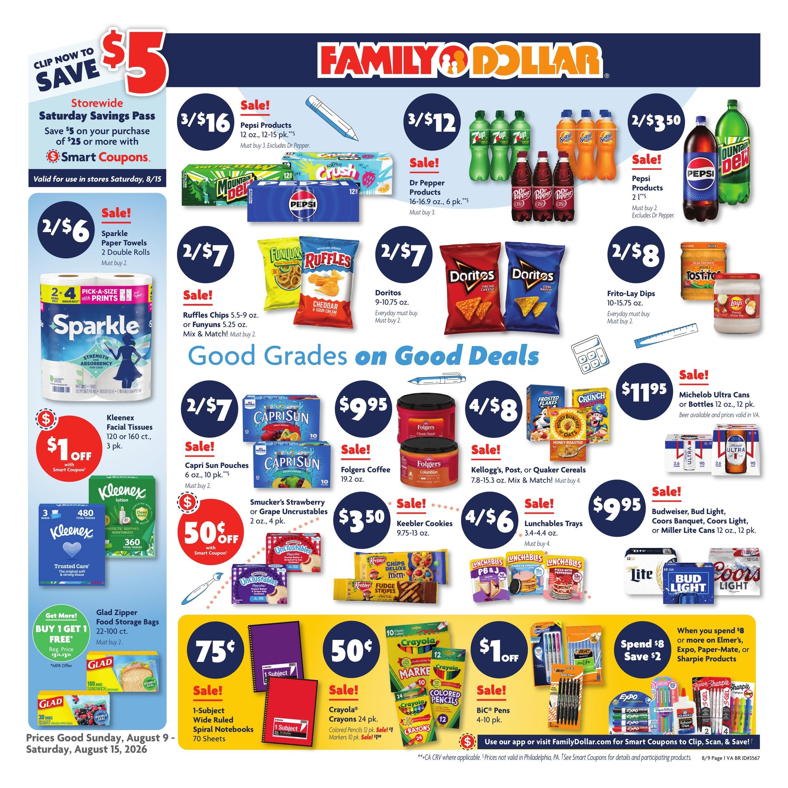 Family Dollar (VA) Weekly Ad August 9 - 15, 2026