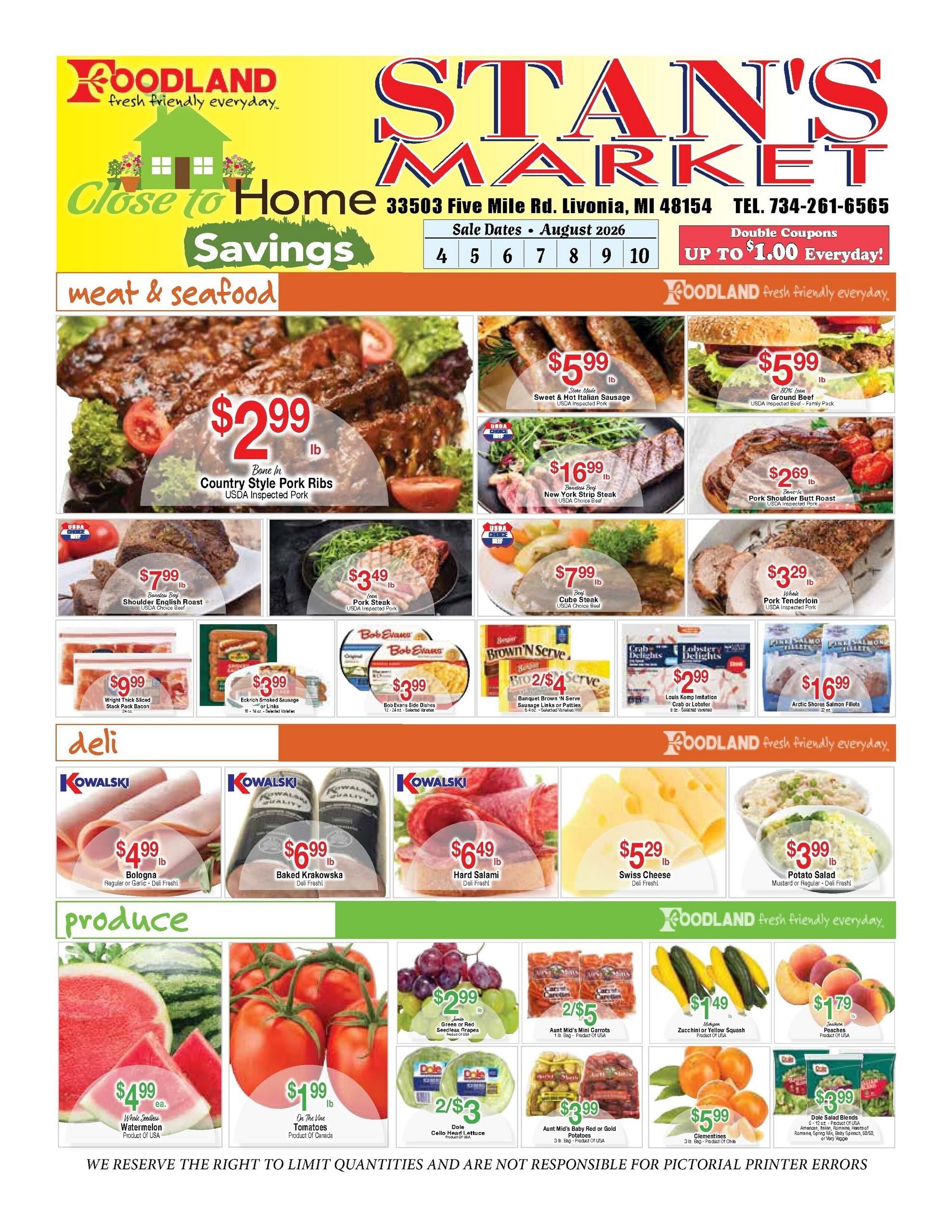 Stan's Market (Romulus–Inkster Area, MI) Weekly Ad August 4 - 10, 2026