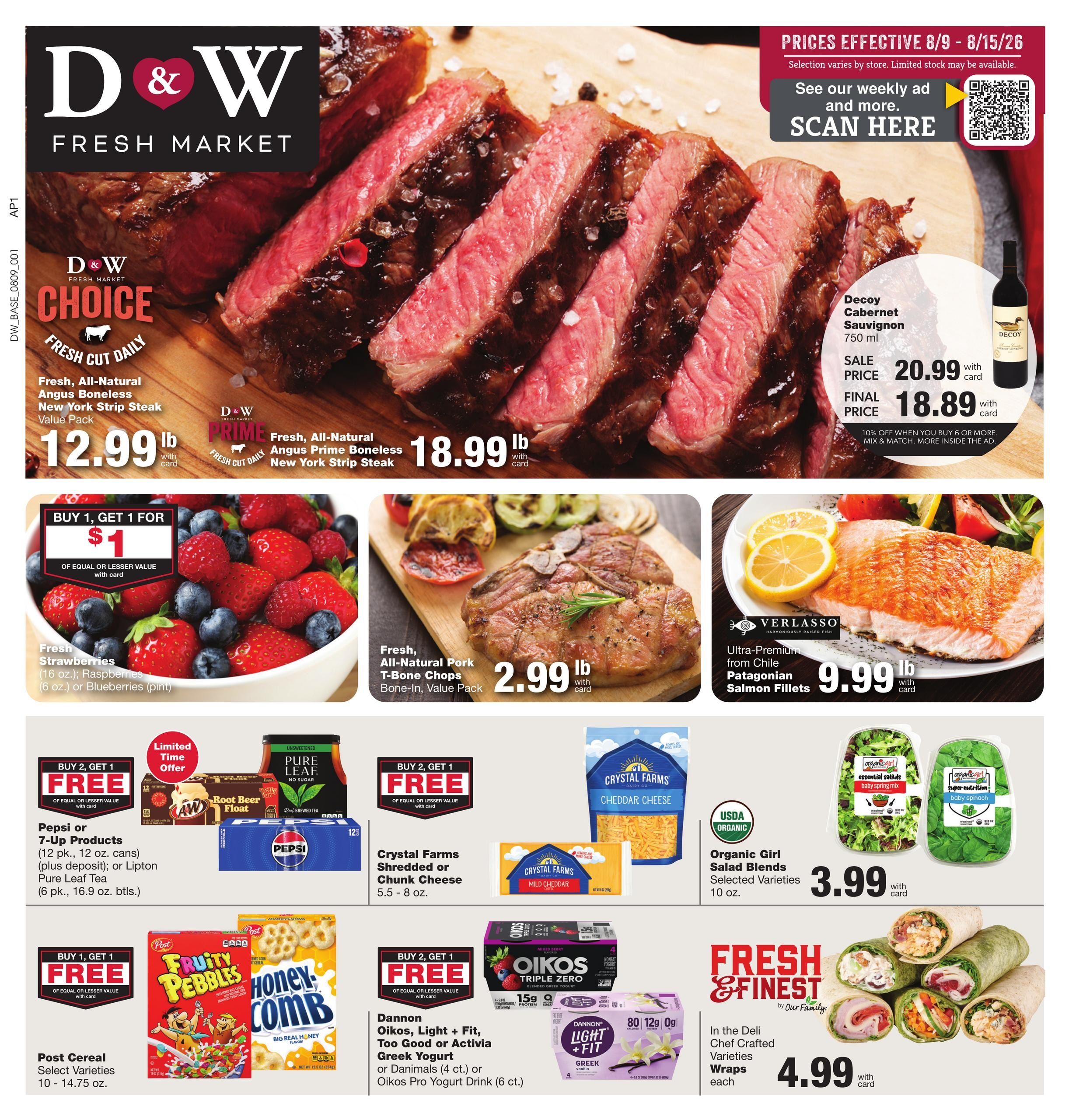 D&W Fresh Market (Lansing–Ann Arbor Area, MI) Weekly Ad August 9 - 15, 2026