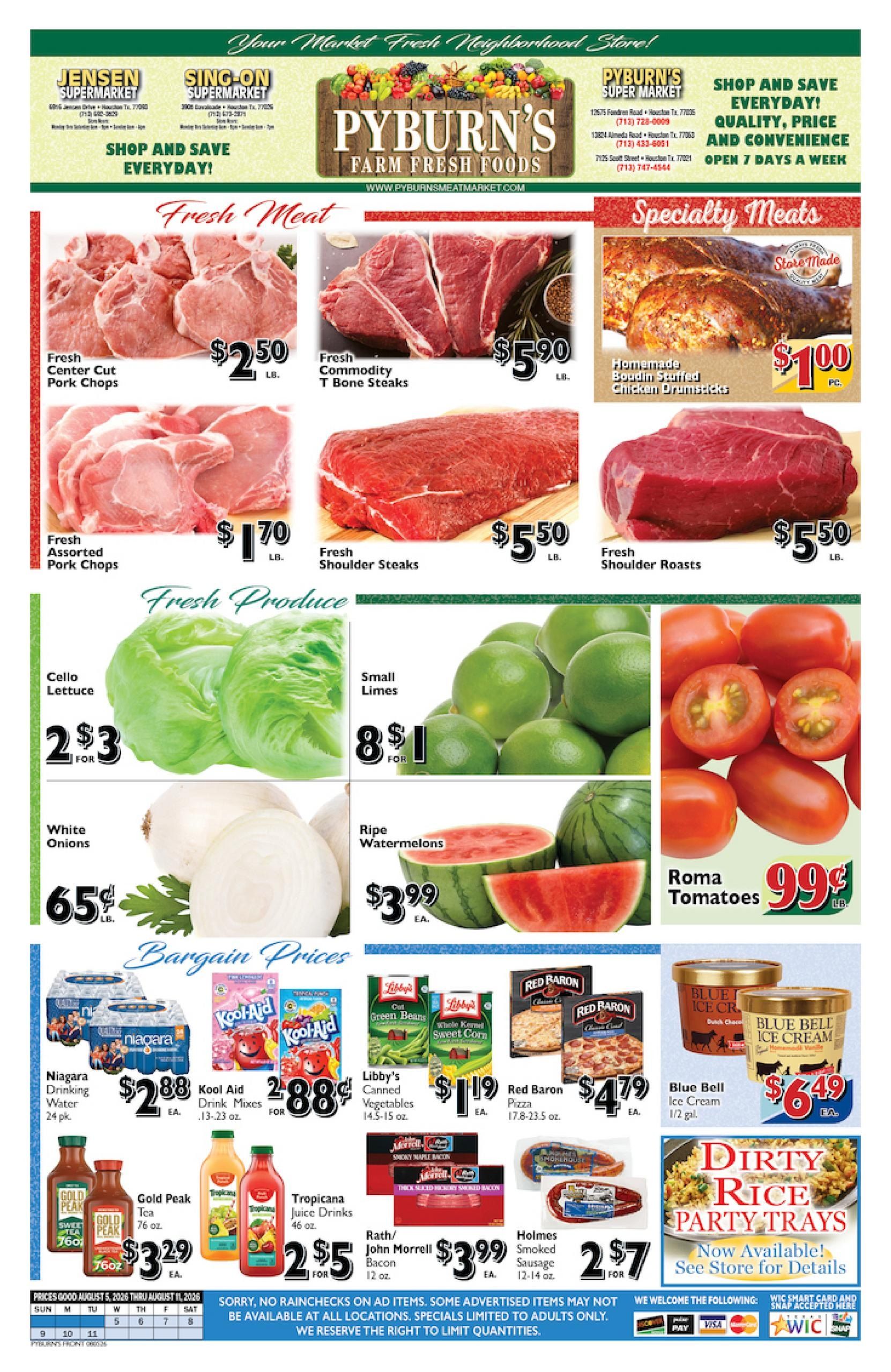 Pyburn's Farm Fresh Foods (Houston-Sugar Land Area, TX) Weekly Ad August 5 - 11, 2026