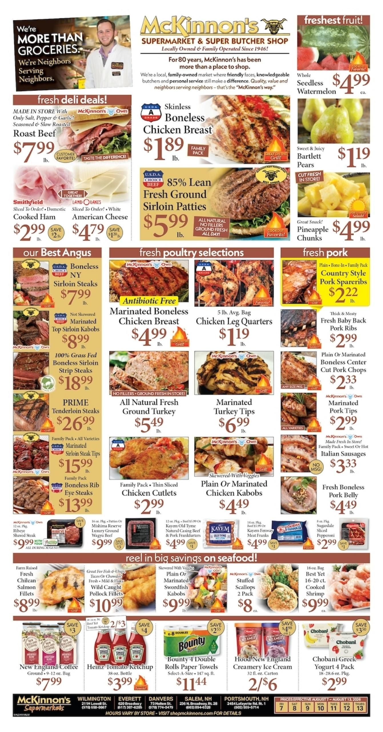McKinnon's Supermarkets (Boston–Milton Village Area, MA) Weekly Ad August 7 - 13, 2026