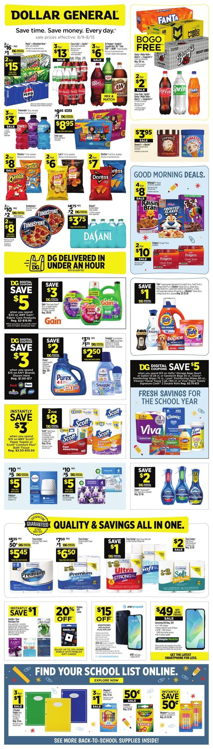 Dollar General (Alhambra Area, CA) Weekly Ad August 9 - 15, 2026