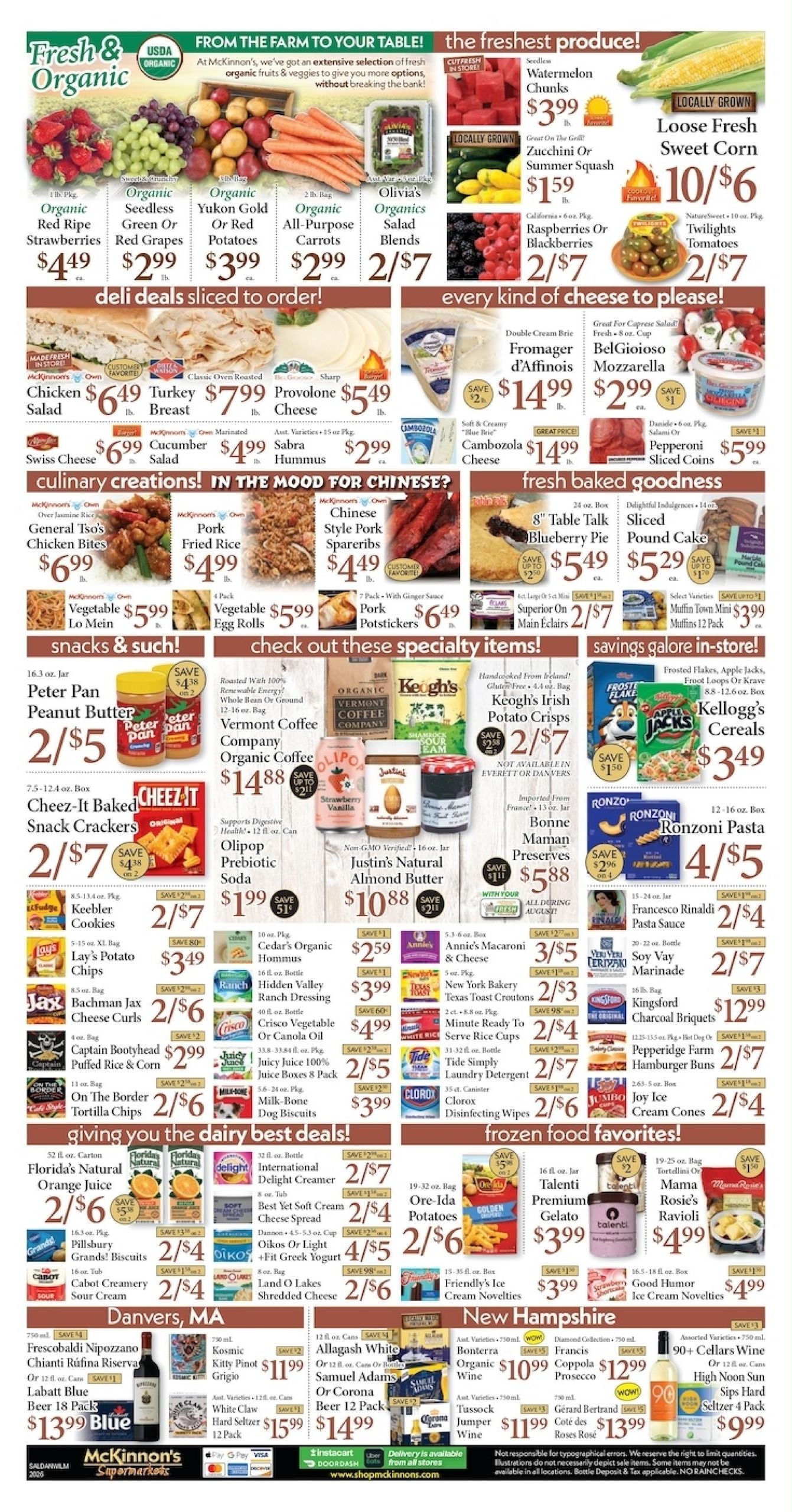 McKinnon's Supermarkets (Boston–Cambridge Area, MA) Weekly Ad August 9 - 9, 2026