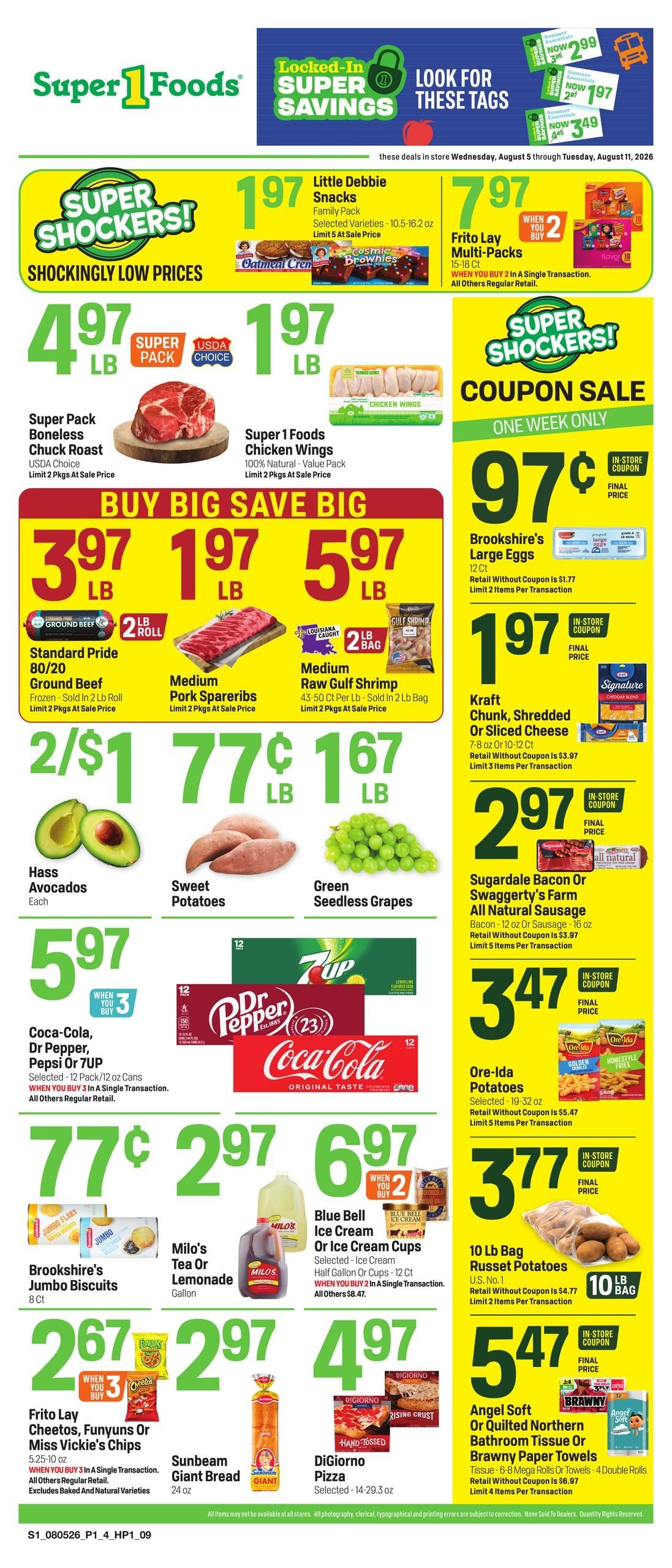 Super 1 Foods & Discount Pharmacy (Hope Area, AR) Weekly Ad August 5 - 11, 2026