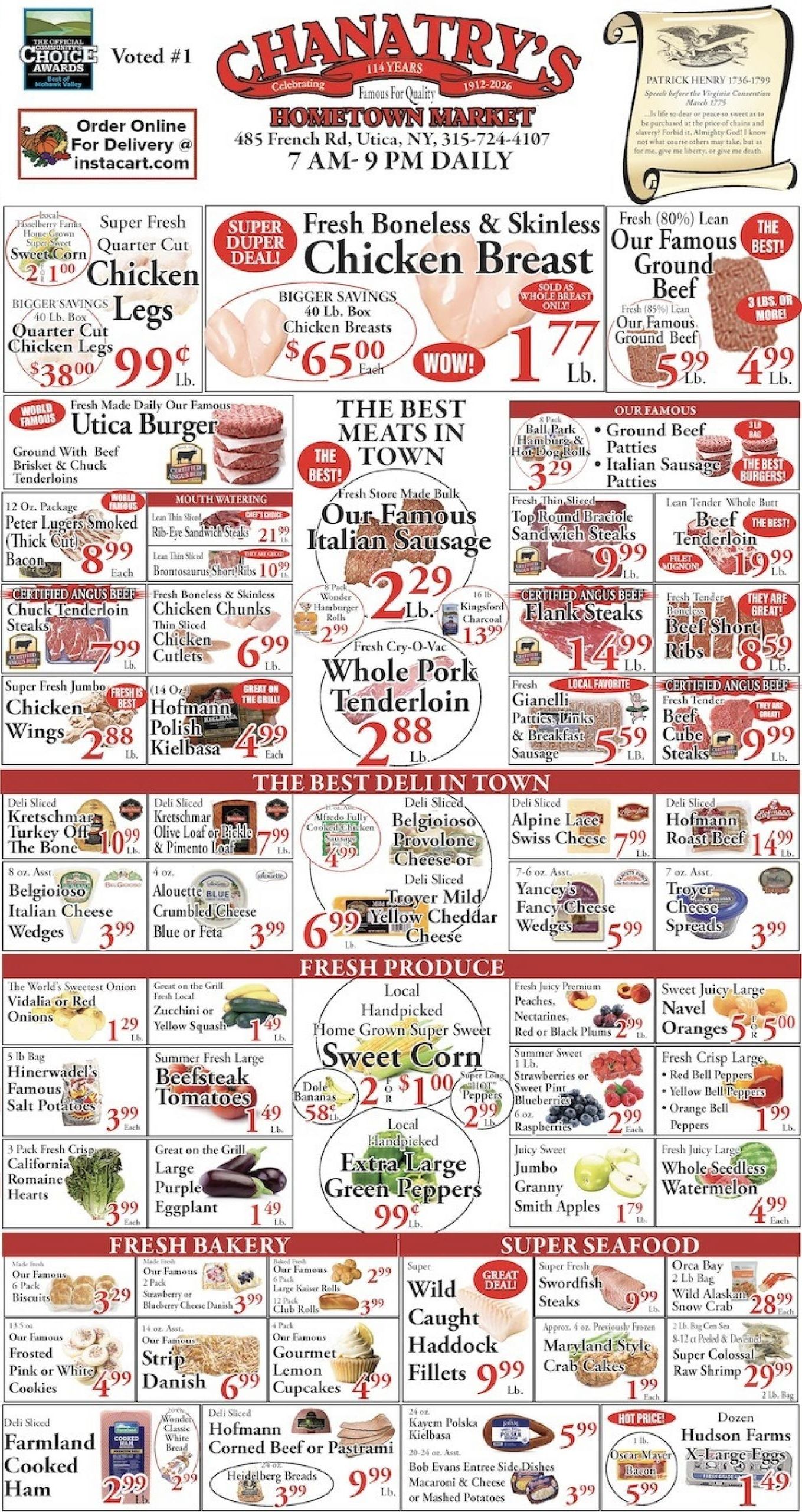 Chanatry's Hometown Market Weekly Ad August 9 - 15, 2026