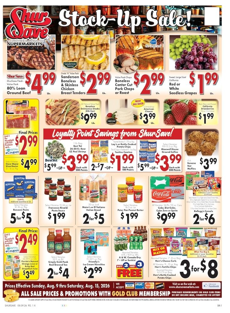 Zazzera's Supermarket ShurSave Weekly Ad August 9 - 15, 2026
