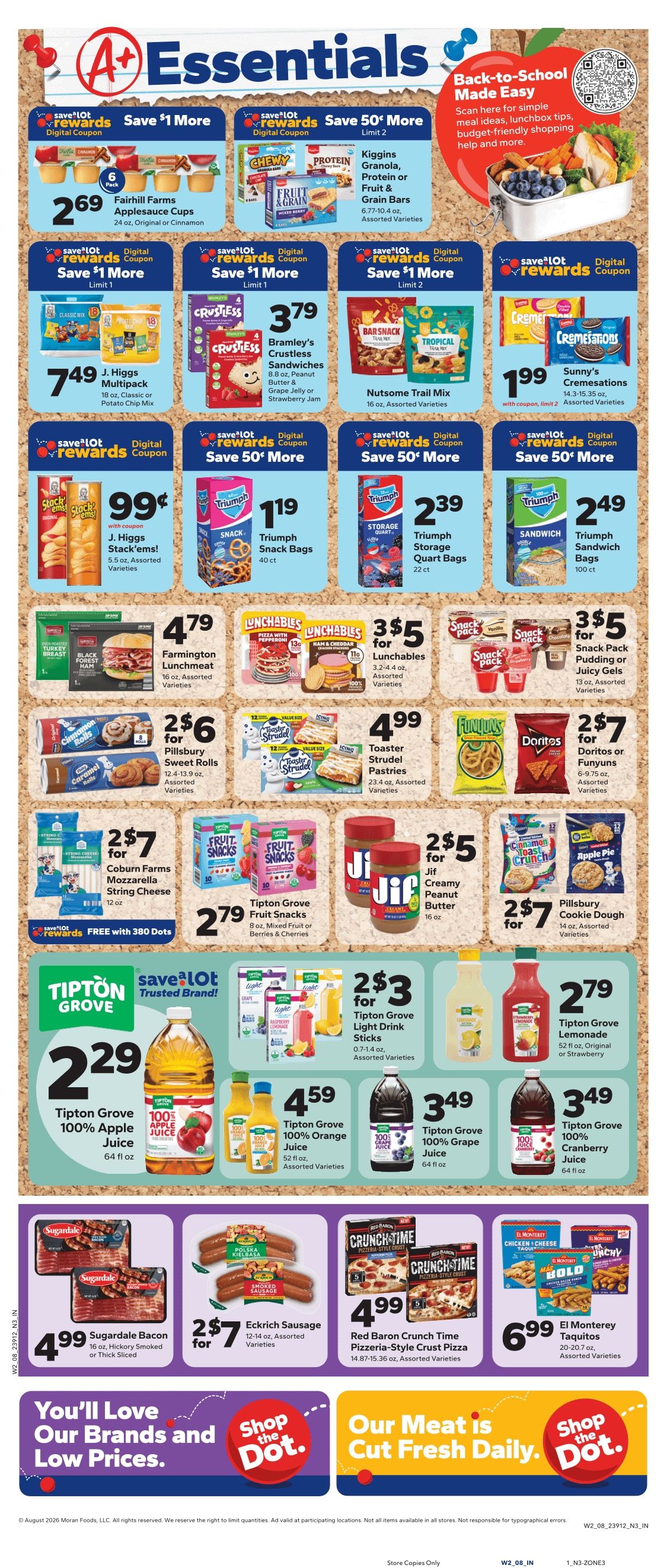 Save a Lot Food Stores (Alpena and Cadillac, MI) Weekly Ad August 9 - 15, 2026