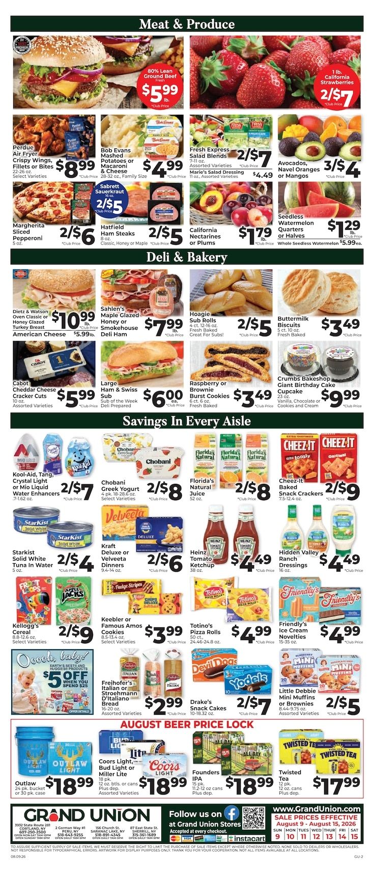 Grand Union (New York) Weekly Ad August 9 - 15, 2026