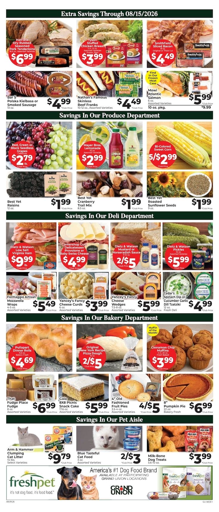 Grand Union (Rutland, VT) Weekly Ad August 9 - 15, 2026