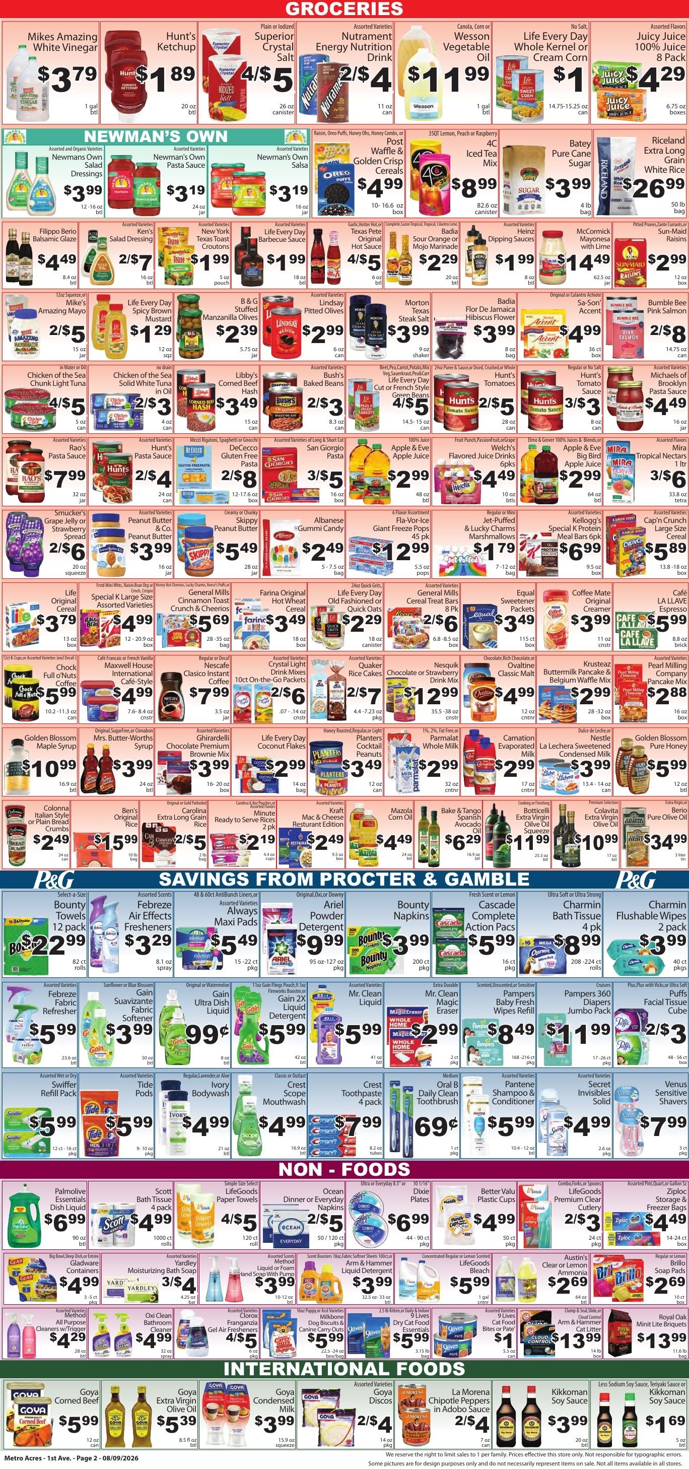 Metro Acres Market Weekly Ad August 9 - 15, 2026