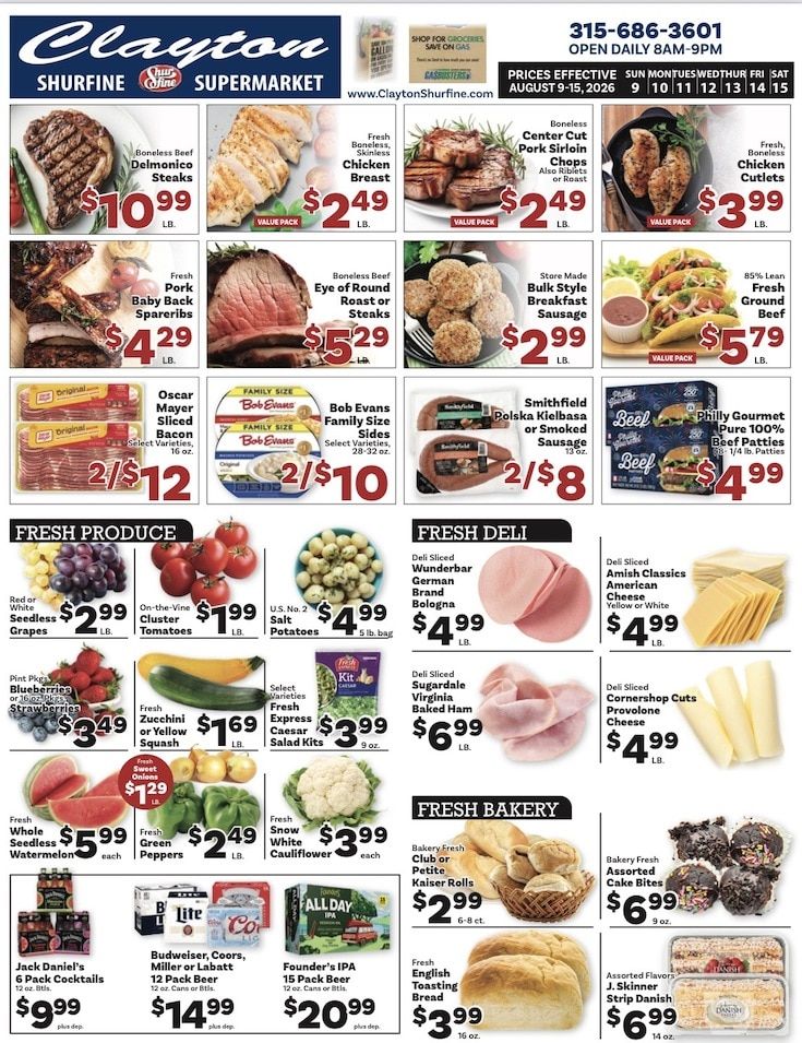 Clayton Shurfine Weekly Ad August 9 - 15, 2026