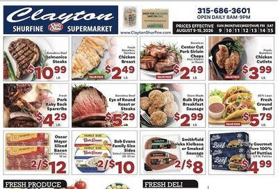 Clayton Shurfine Weekly Ad August 9 - 15, 2026