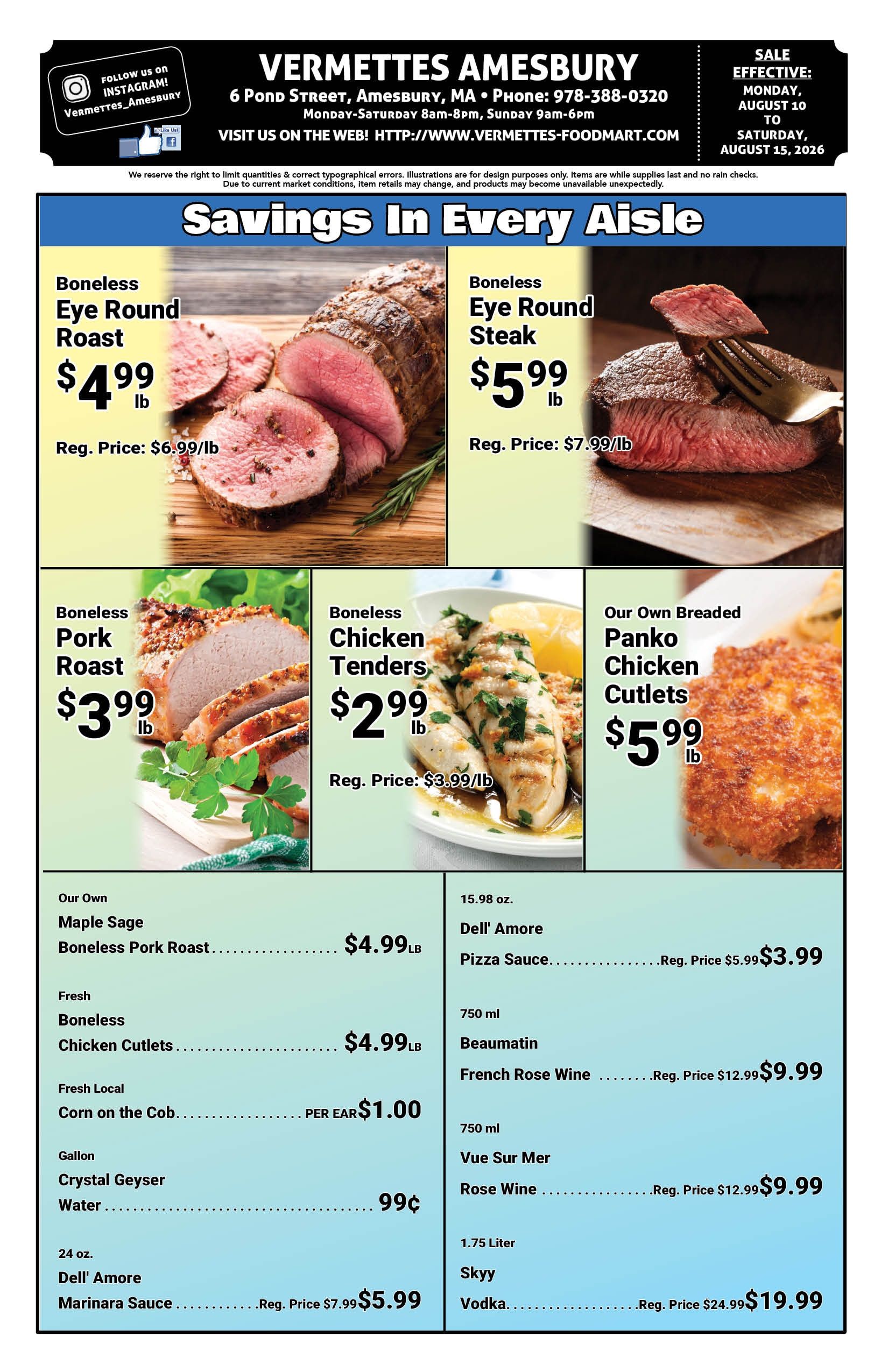 Vermette's Market Weekly Ad August 10 - 15, 2026