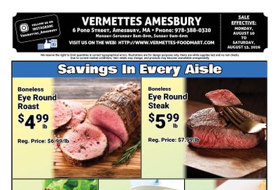 Vermette's Market Weekly Ad August 10 - 15, 2026