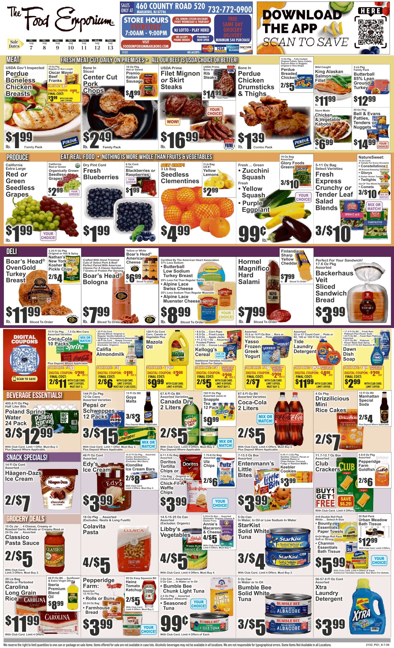 The Food Emporium (460 County Road 520, Marlboro, NJ) Food Emporium Weekly Ad August 7 - 13, 2026