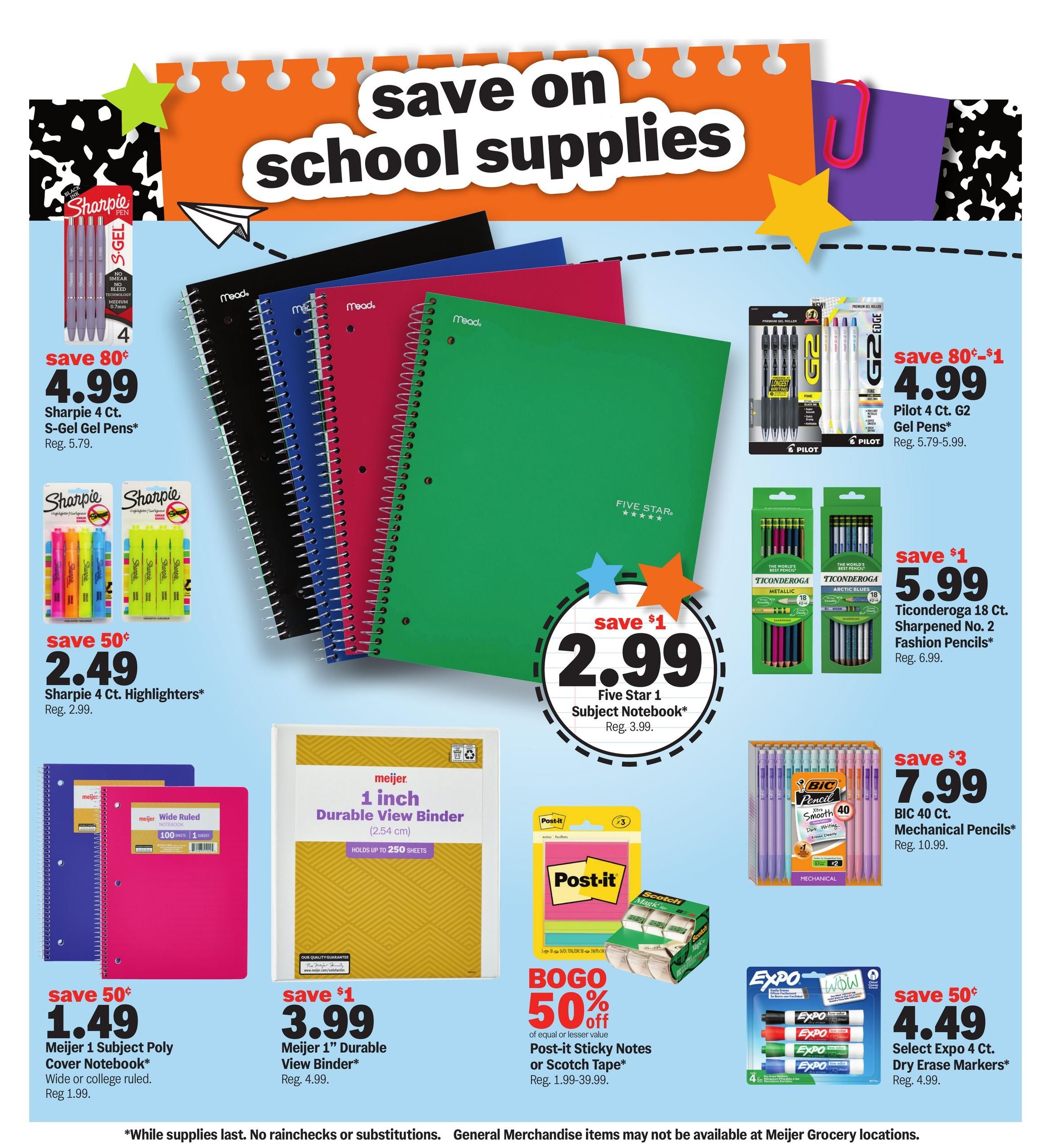 Meijer (Annawan Area, IL) school deals under $1 Weekly Ad August 12 - 25, 2026
