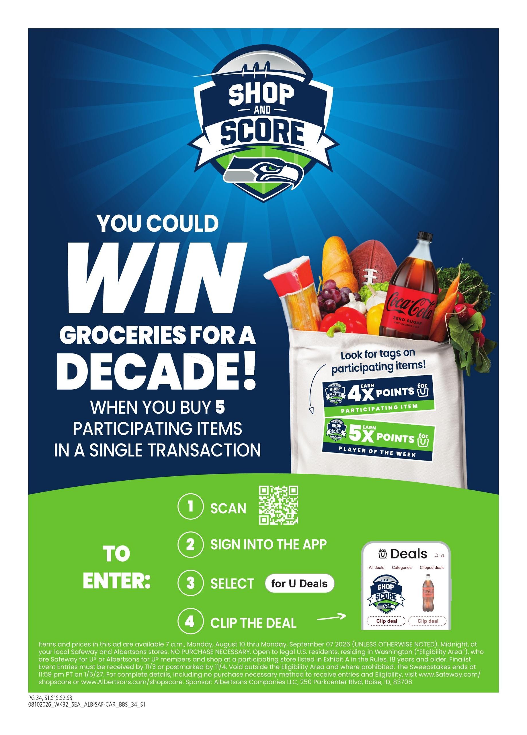 Albertsons (Seattle–Bellevue Area, WA) Big Book of Savings Weekly Ad August 10 - September 7, 2026