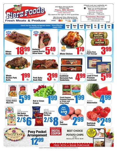 Pierz Foods Weekly Ad August 10 - 16, 2026