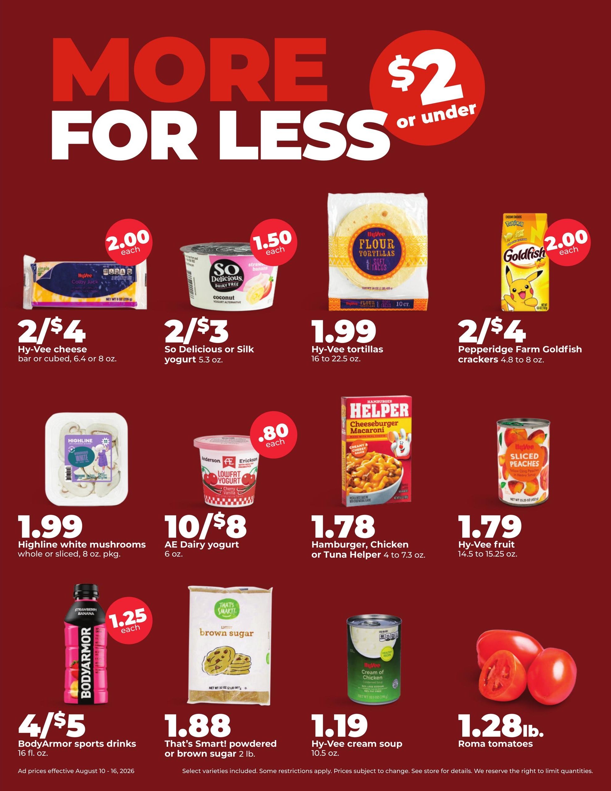 Hy-Vee (IL, WI) Weekly Ad August 10 - 16, 2026