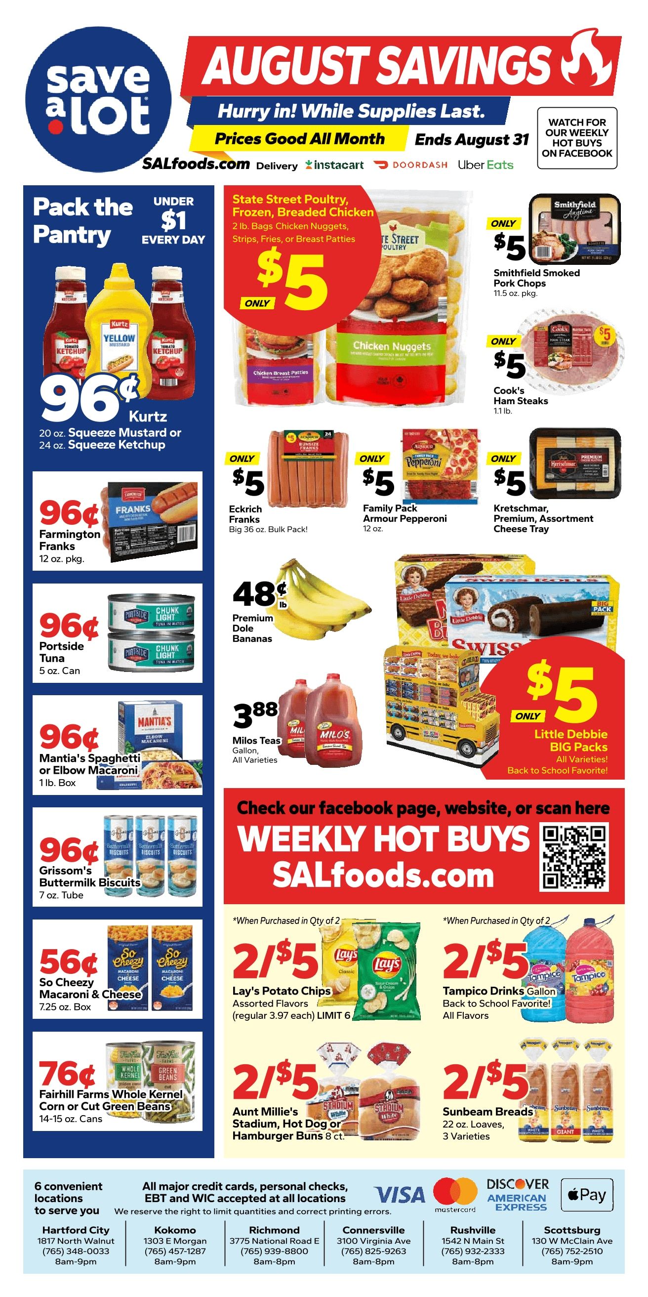Save a Lot Food Stores Special Promotion Weekly Ad August 10 - 31, 2026