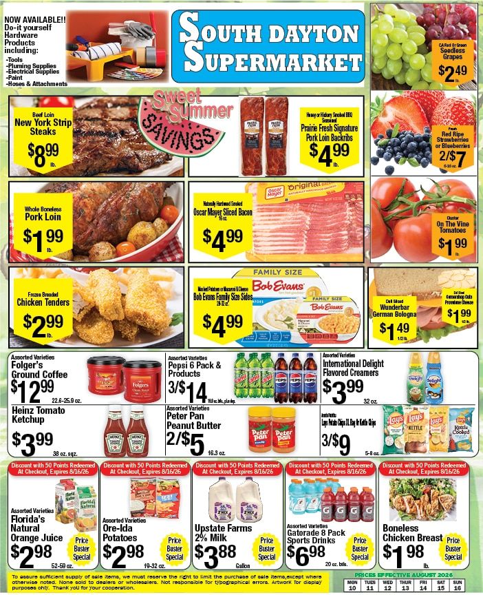 South Dayton Supermarket Weekly Ad August 10 - 16, 2026