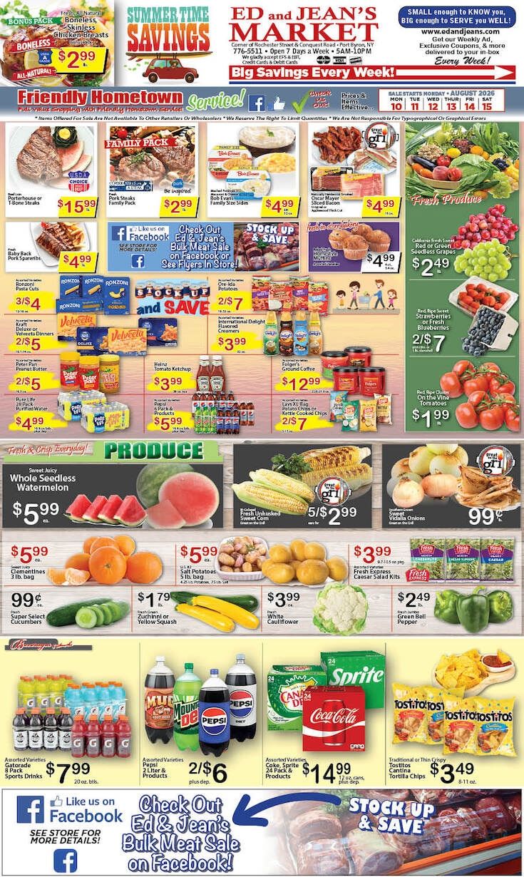 Ed and Jean's Market Weekly Ad August 10 - 15, 2026