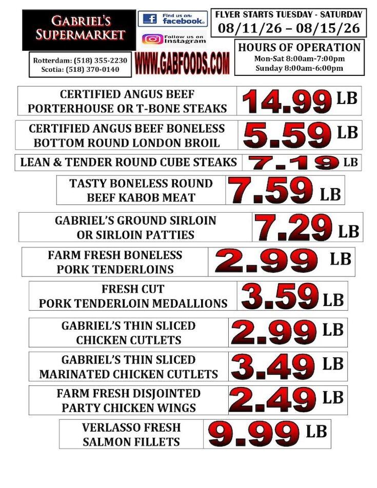 Gabriel's Supermarkets Weekly Ad August 9 - 15, 2026