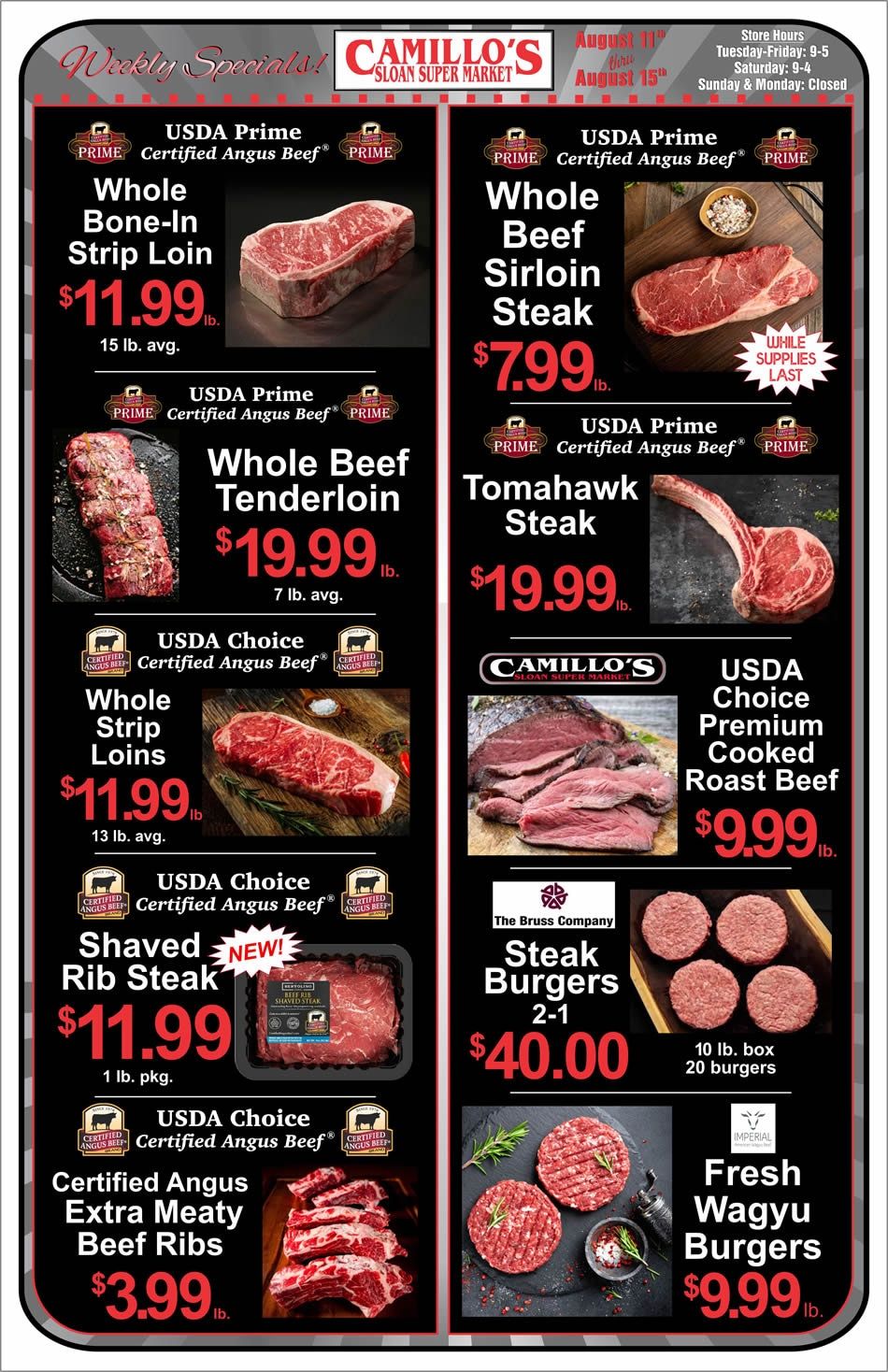 Sloan Super Market Weekly Ad August 9 - 15, 2026