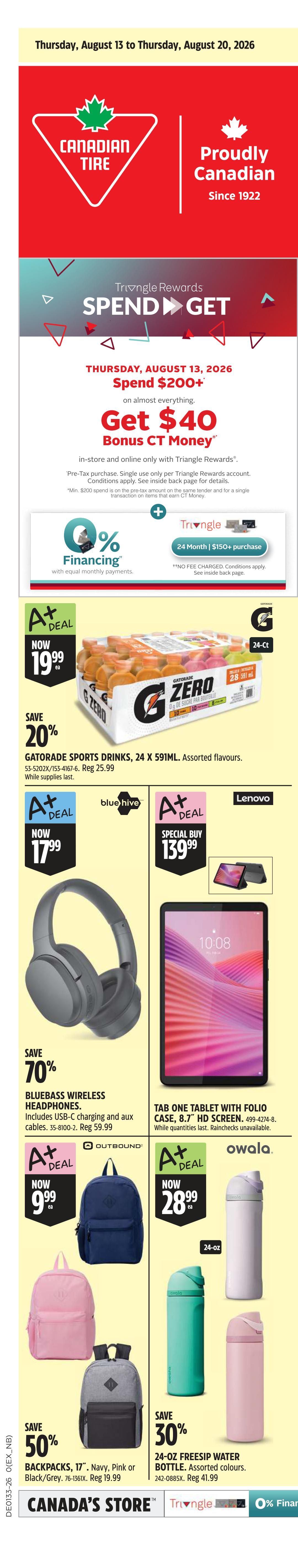 Canadian Tire (Atlantic) Flyer August 13 to 20