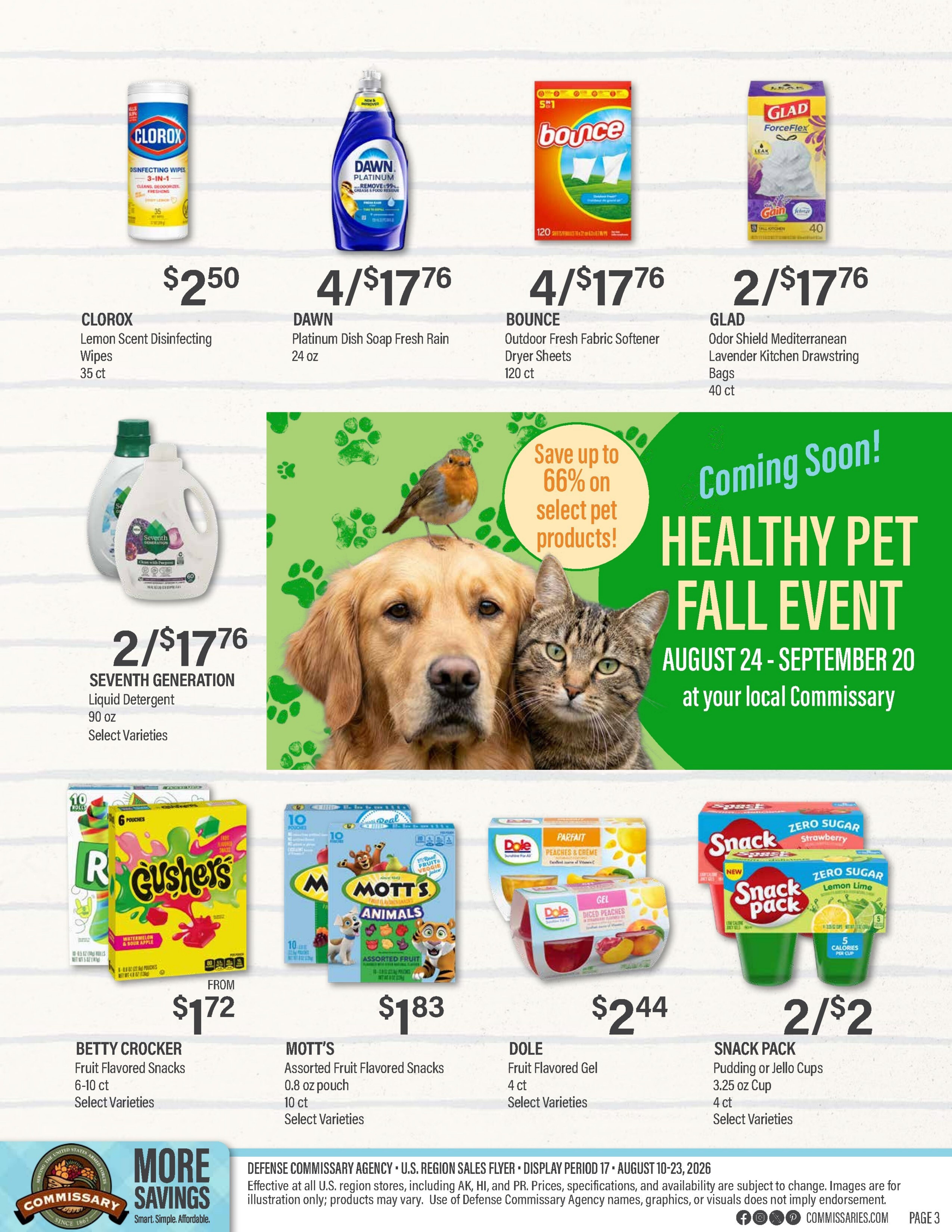 Commissary Store Weekly Ad August 10 - 23, 2026
