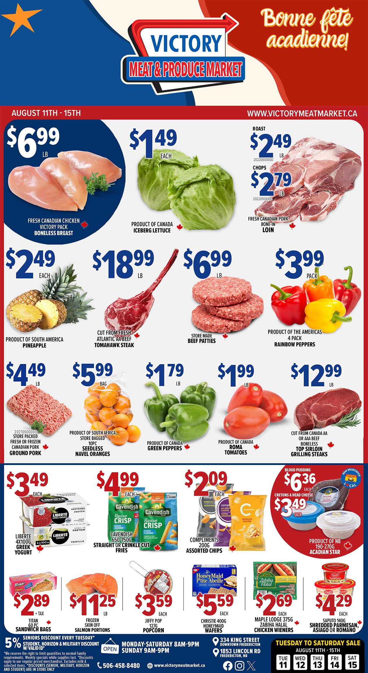 Victory Meat Market Flyer August 11 to 15