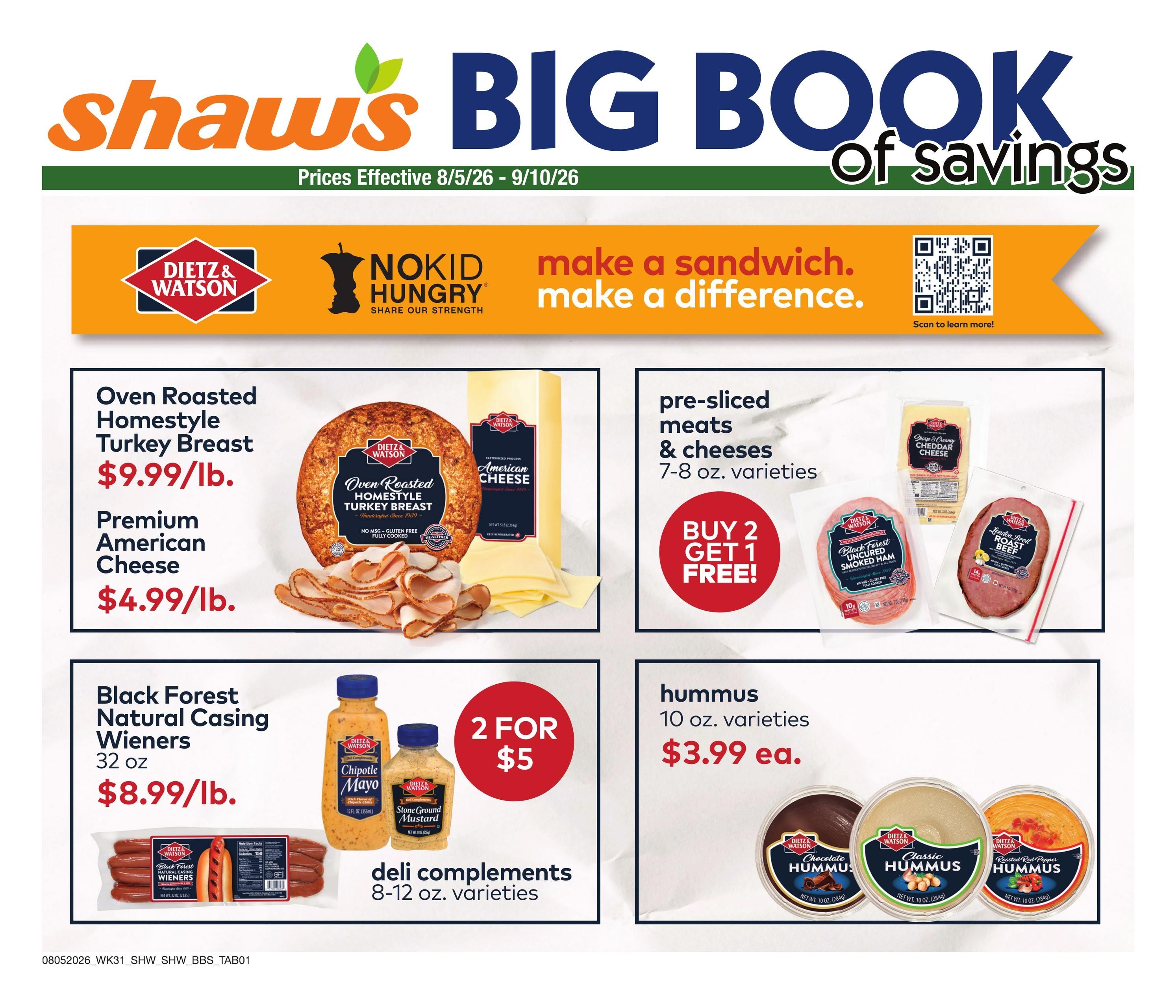 Shaw's (Boston–Concord Area, MA–NH) Big Book of Savings Weekly Ad August 5 - September 10, 2026