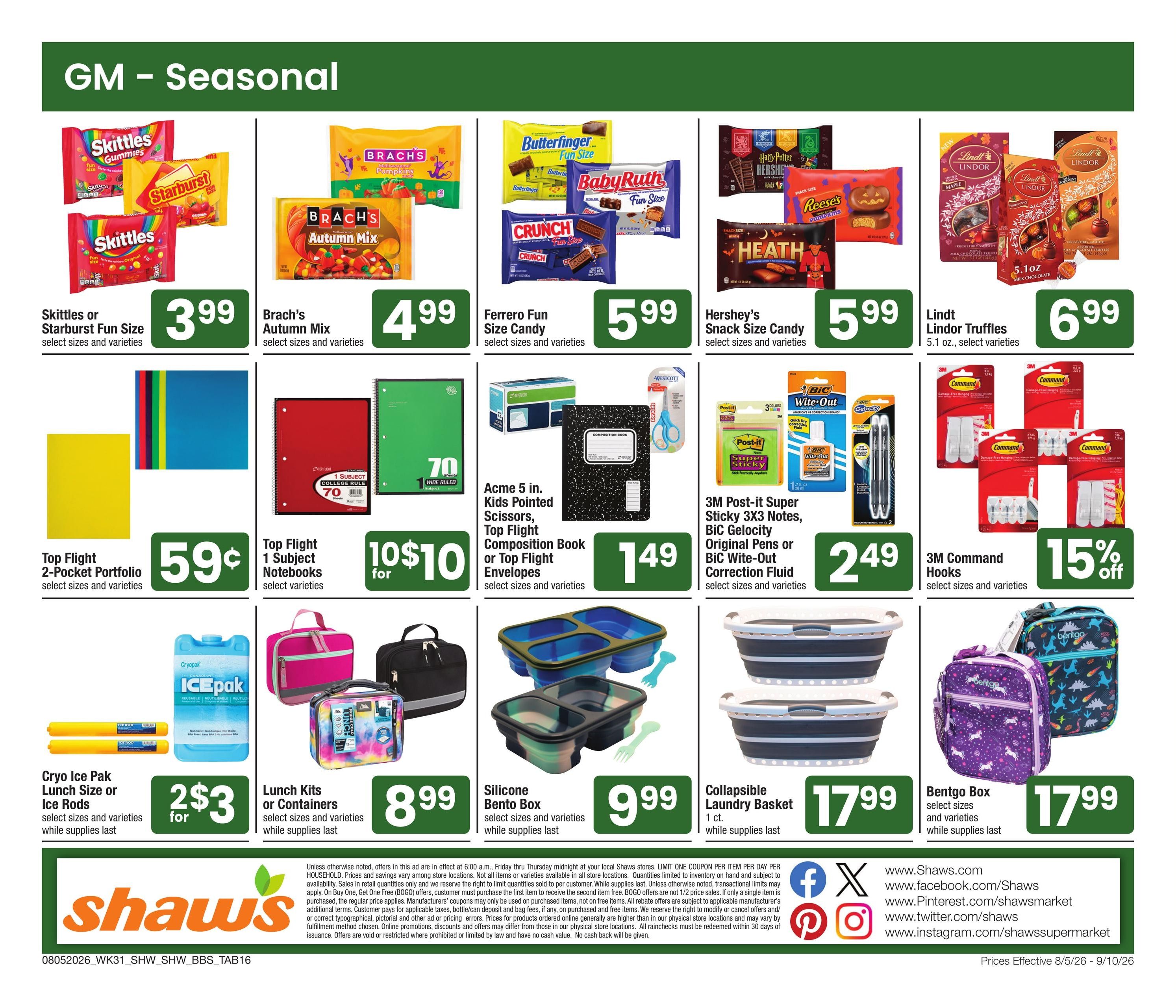 Shaw's (Boston–Cambridge Area, MA–NH) Big Book of Savings Weekly Ad August 5 - September 10, 2026