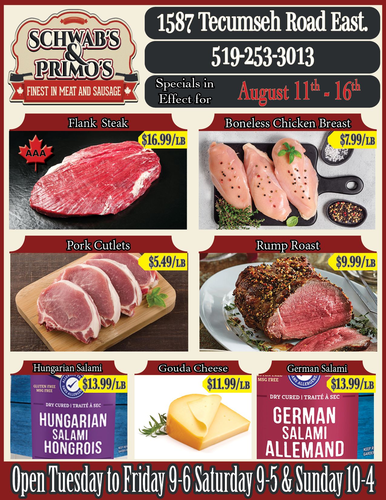Schwab's & Primo's Flyer August 11 to 16