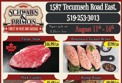 Schwab's & Primo's Flyer August 11 to 16