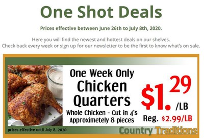 Country Traditions One-Shot Deals Flyer June 26 to July 8