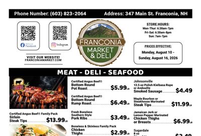 Franconia Market Weekly Ad August 10 - 16, 2026