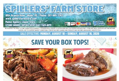 Spillers' Farm Store Weekly Ad August 10 - 16, 2026