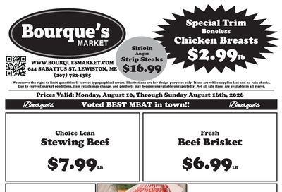 Bourque's Park and Shop Weekly Ad August 10 - 16, 2026