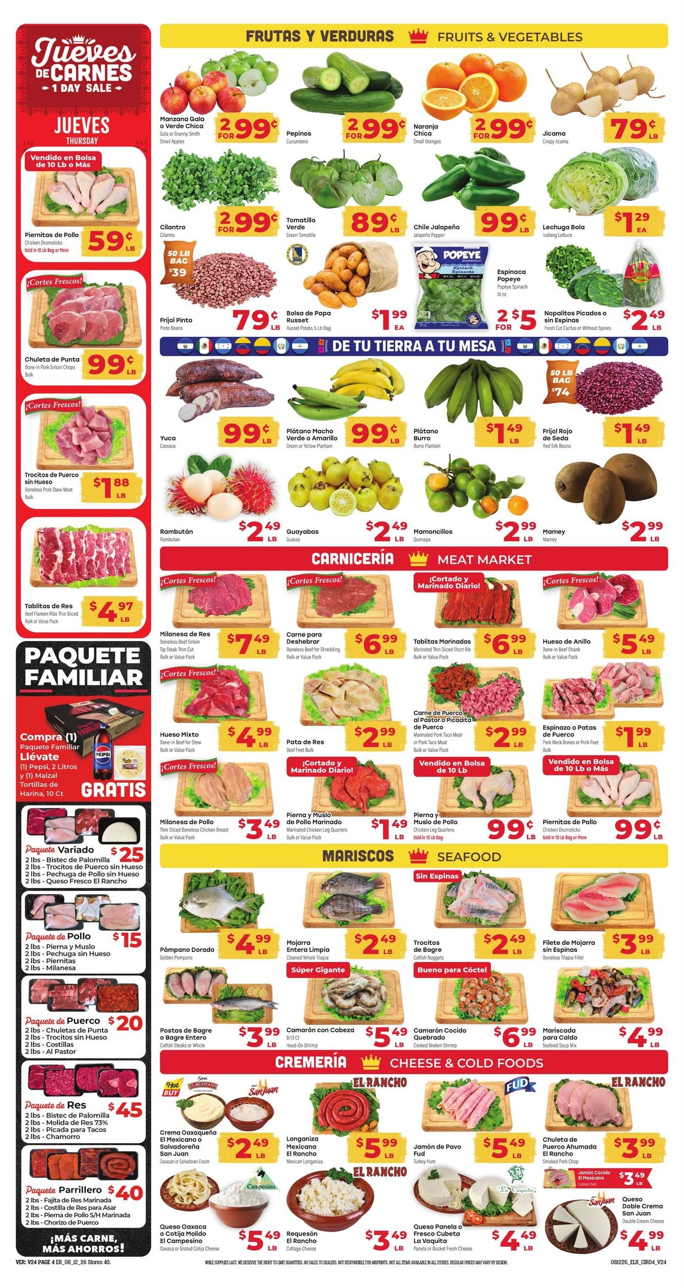 El Rancho Supermercado (Bedford Area, TX) Weekly Ad August 12 - 18, 2026