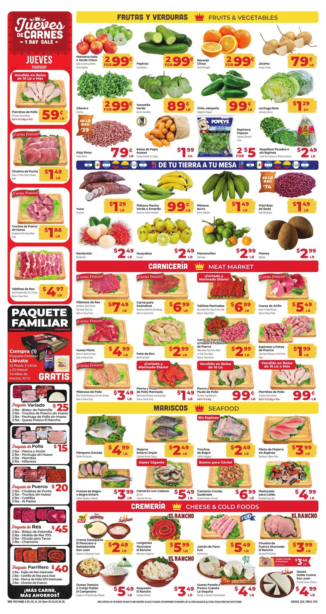 El Rancho Supermercado (Houston–Pearland Area, TX) Weekly Ad August 12 - 18, 2026