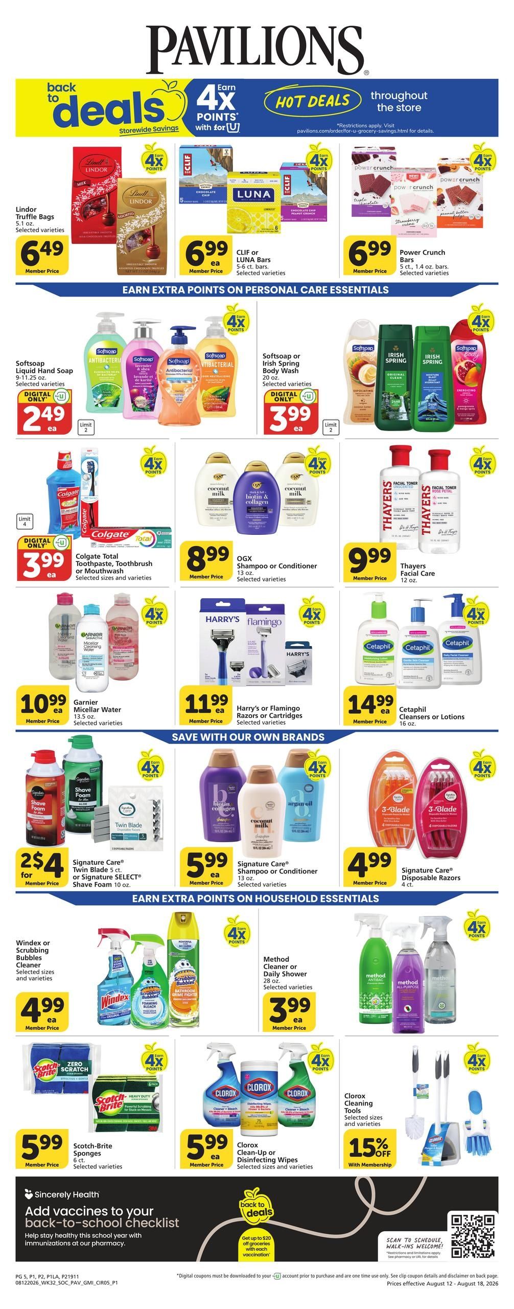 Pavilions (Los Angeles–Alhambra Area, CA) Weekly Ad August 12 - 18, 2026