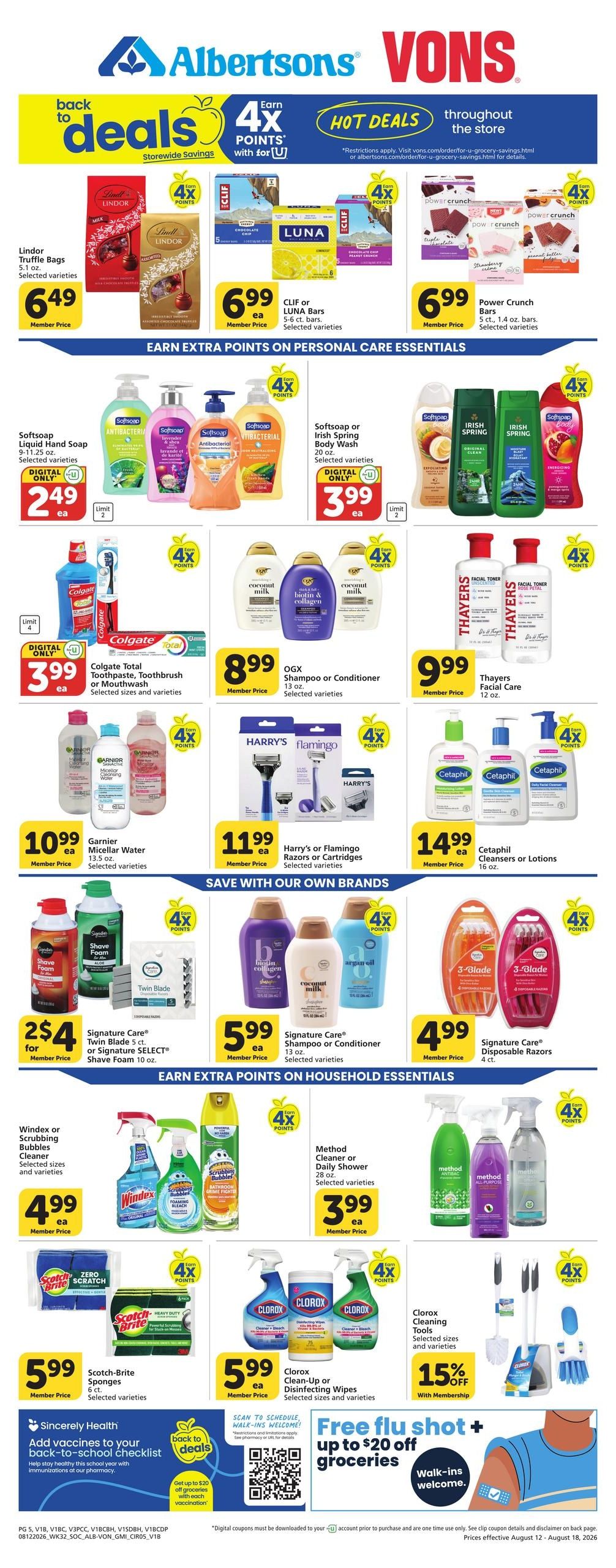 Vons (Alpine Area, CA) Weekly Ad August 12 - 18, 2026