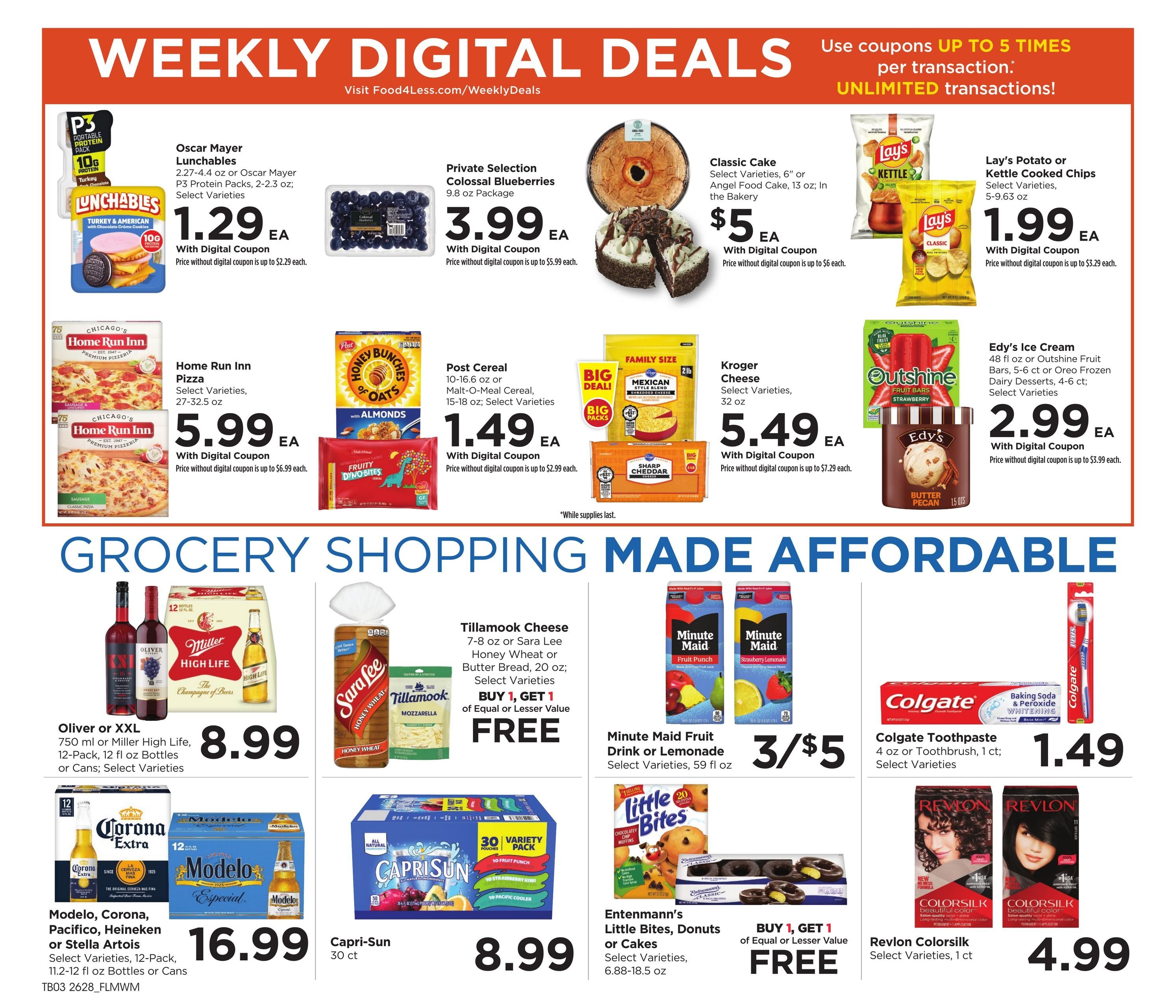 Food 4 Less (Chicago–Bolingbrook Area, IL) Chicago Weekly Ad August 12 - 18, 2026