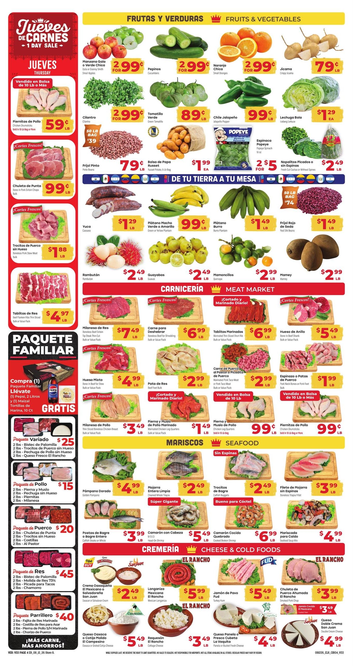 El Rancho Supermercado (Dallas-Mesquite Area, TX) Weekly Ad August 12 - 18, 2026